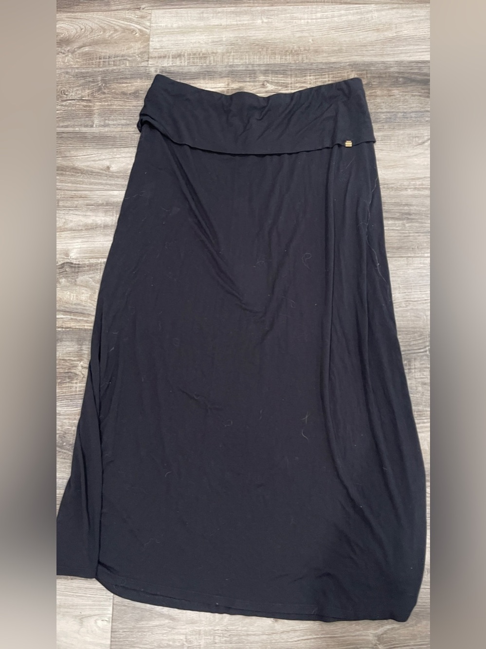 Calvin Klein Black Fold-Over Waist Maxi Skirt